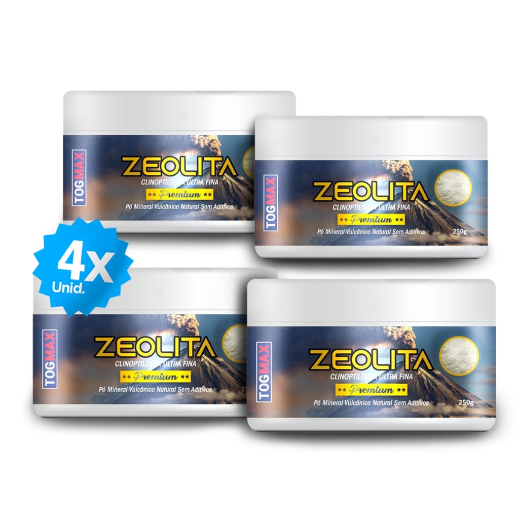 KIT Zeólita Clinoptilolita Premium 250g 4 Unidades Mineral Vulcânico