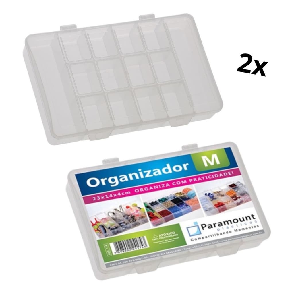 Kit 2 Caixa Box Organizadora Divisória Porta Parafuso Pesca