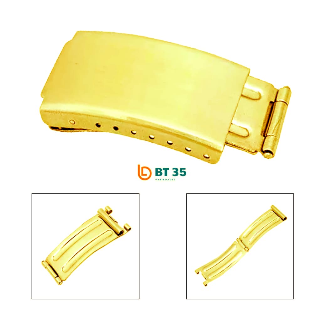 Fecho Aço Dourado Completo Compátivel com Pulseira Orient - 01 Unidade - 16mm - 18mm - 20mm - 24mm - 26mm