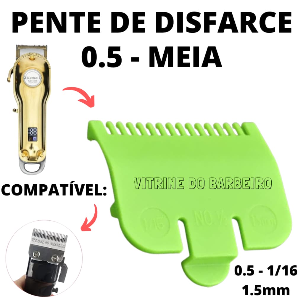 Pente Meia 0.5mm Para Máquina De Corte Kemei Profissional