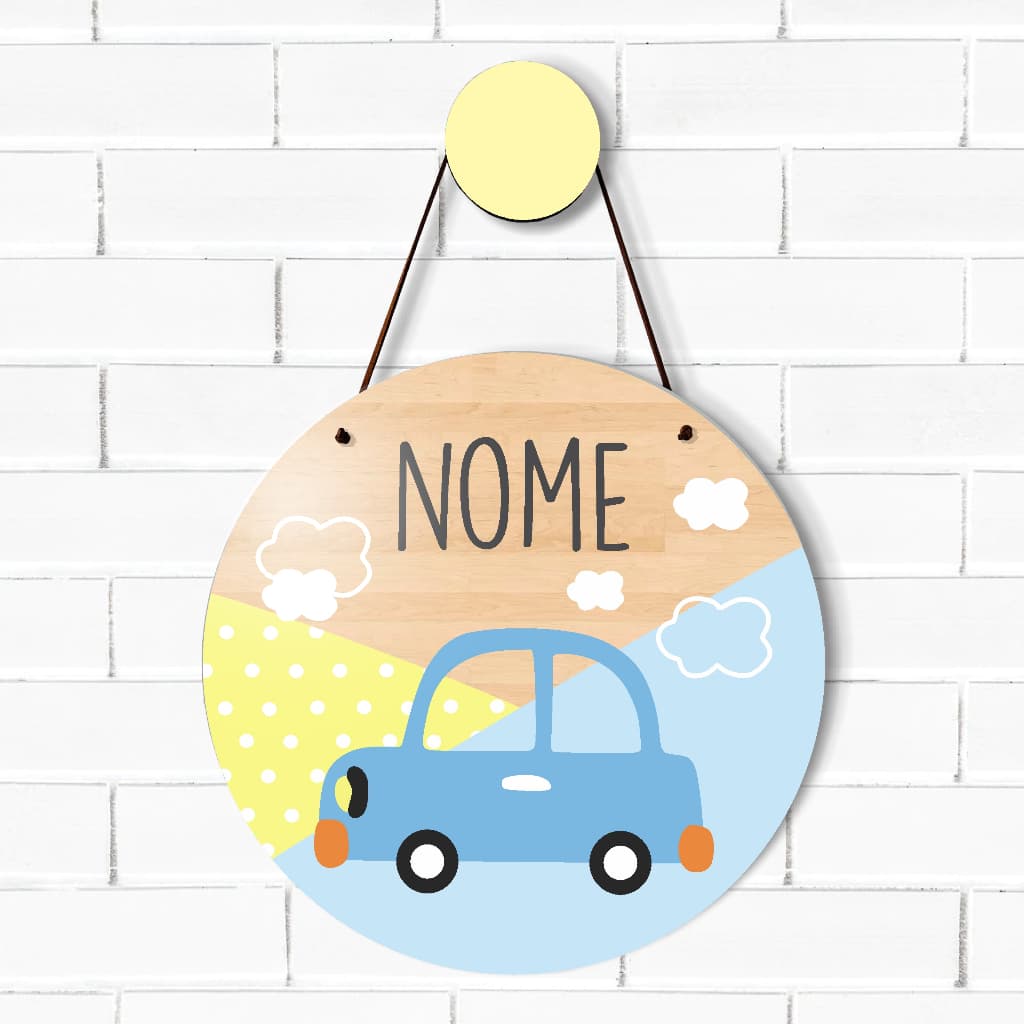 Enfeite Tema Carro Carrinhos Porta Maternidade Quarto Infantil