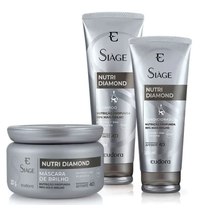 Kit Siàge Nutri Diamond Shampoo + Condicionador + Máscara Capilar