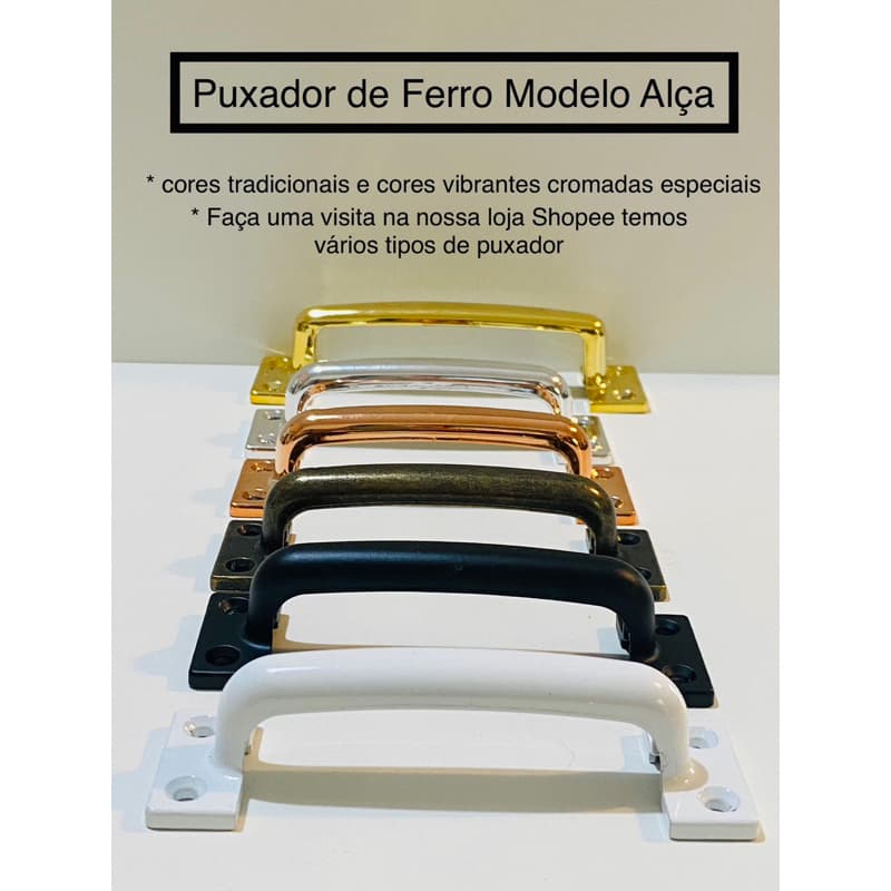 2 Puxador de Alça Ferro para Armários 10 cm reforçado acompanha parafusos.