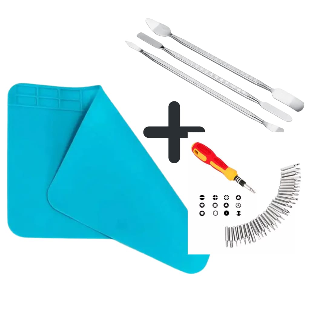 Kit Manta Antiestética Silicone Espátula de Manutenção de Celular Inox Jogo Chave de fenda 31 peças