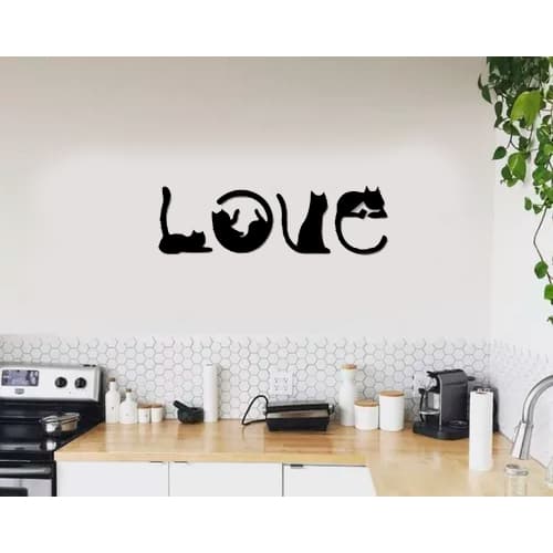 Kit Quadro decorativo gatos em mdf