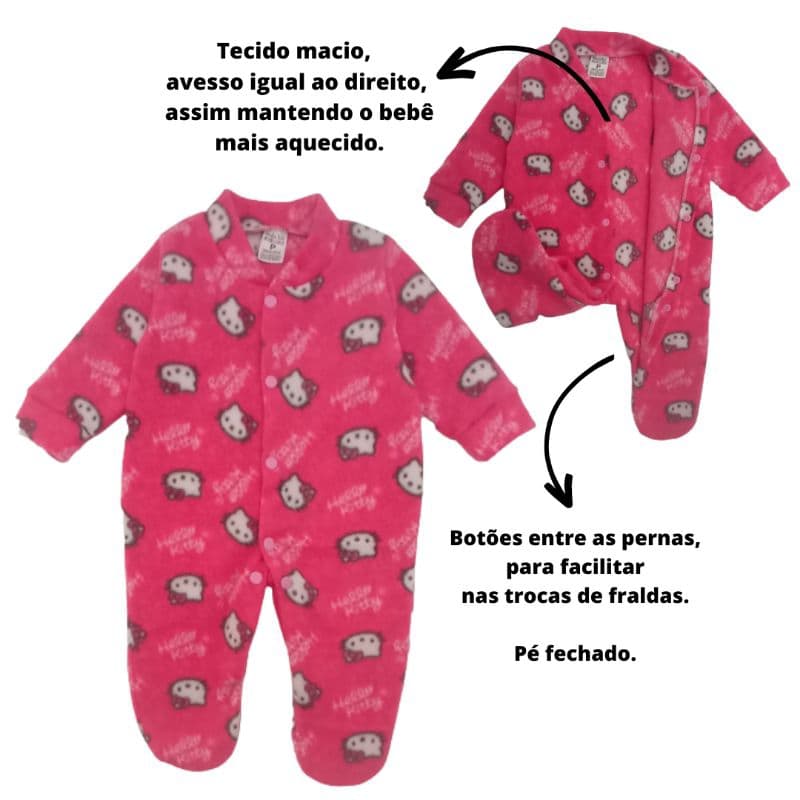Macacão para bebê de soft pé fechado