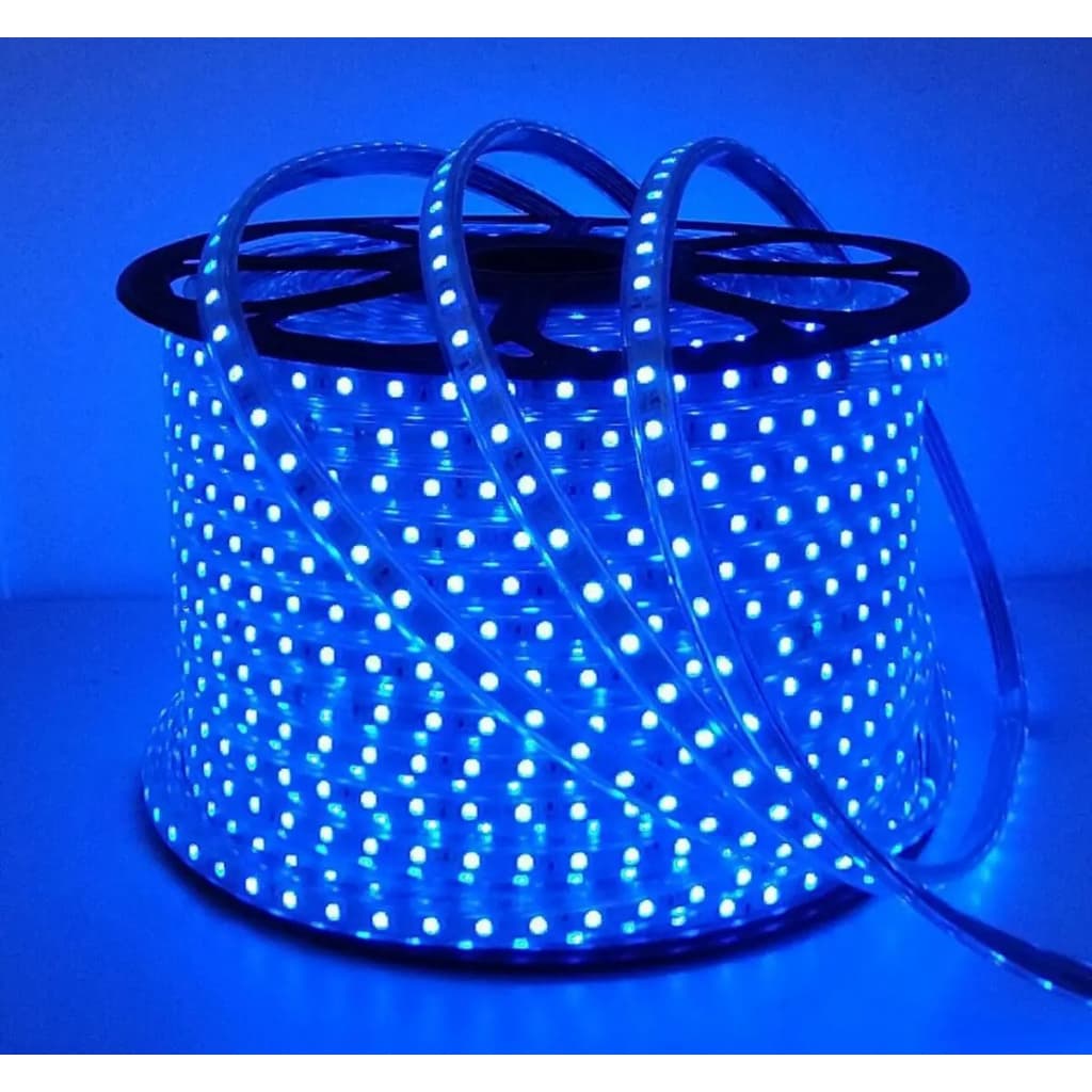 7 à 15m Mangueira Fita Led Mangueira Chata azul Decoração Sanca + 1 conector