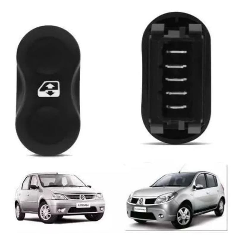 Botão interruptor vidro elétrico Renault Logan e Sandero