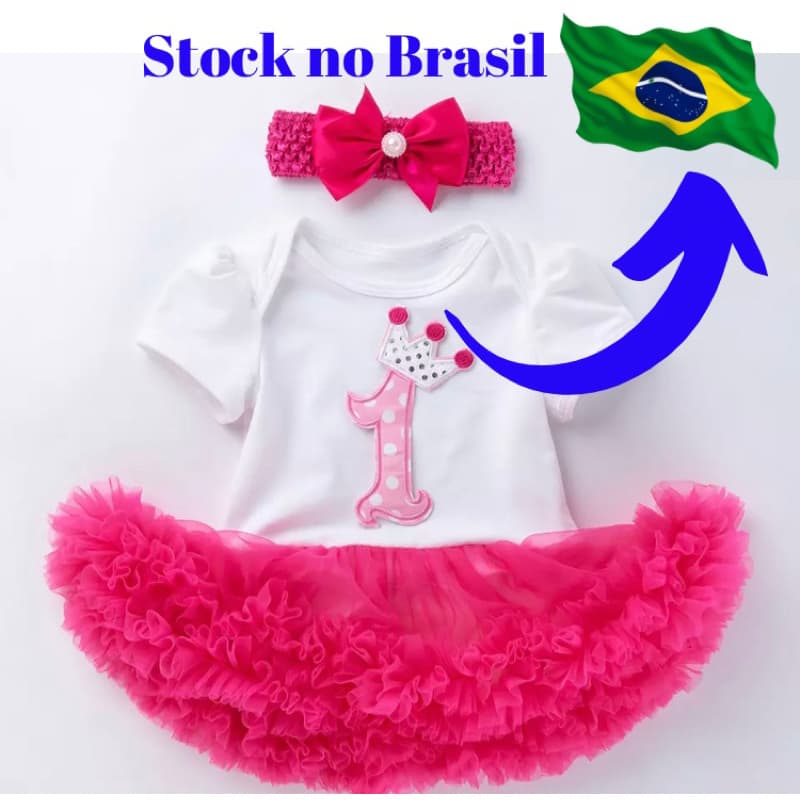 Vestido para recém nascido do 0 a 3m. Boneca/bebê reborn 55/60cm