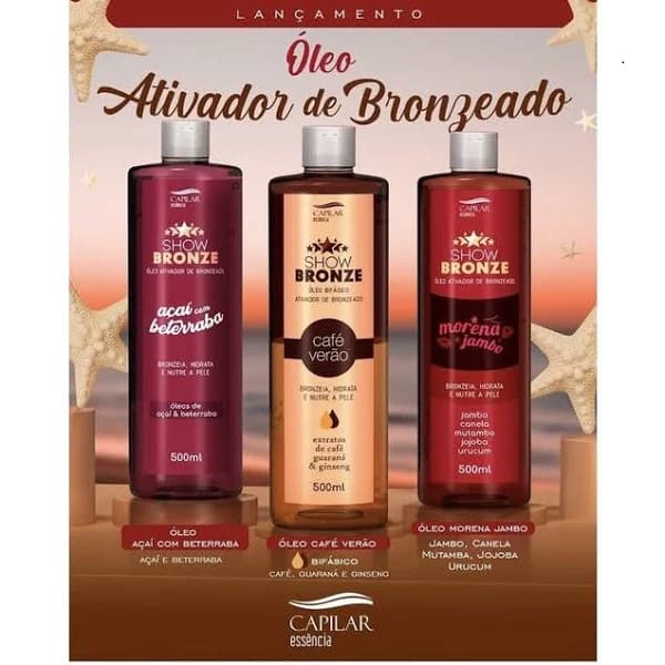 Óleo Capilar Essência 500ml Show Bronze
