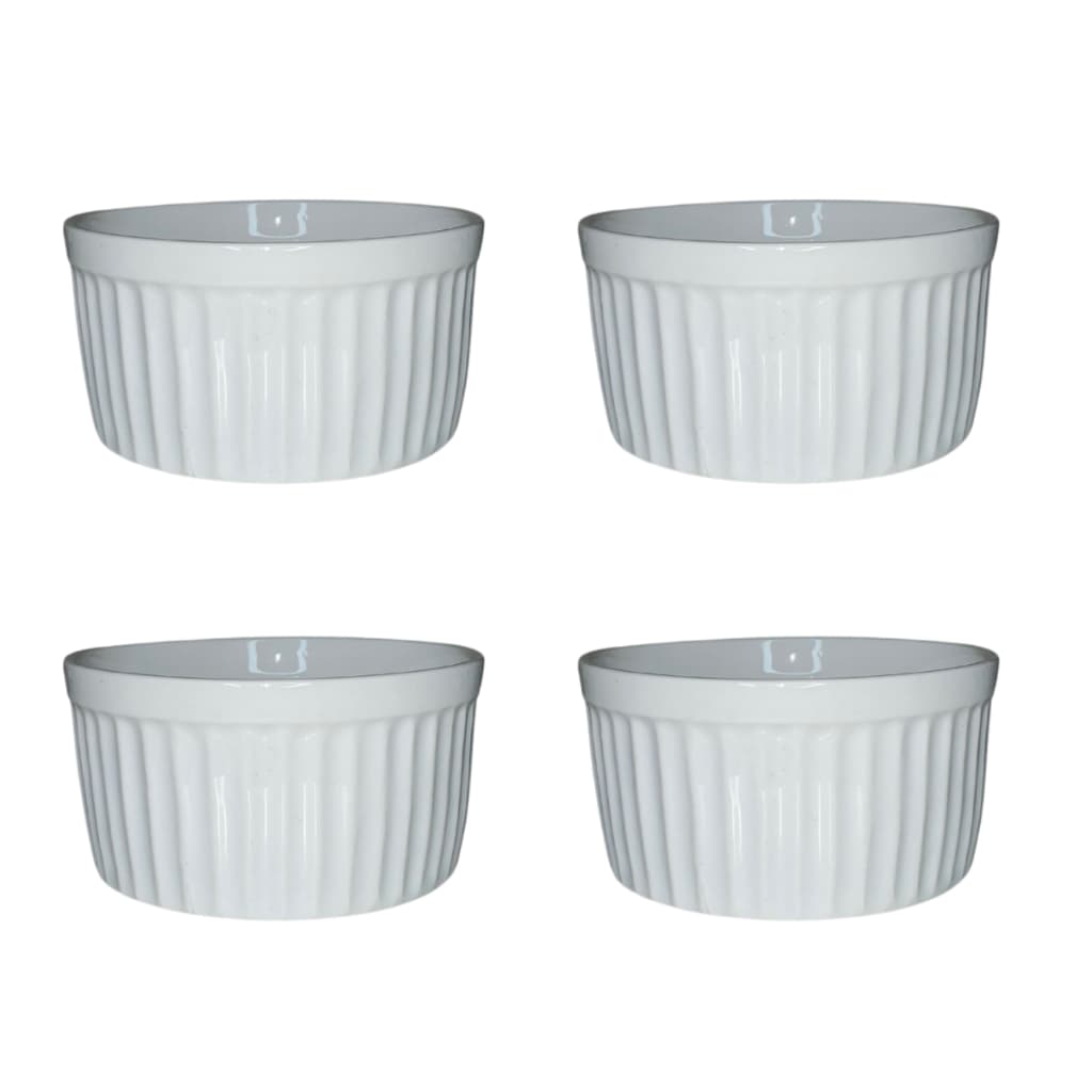 Kit 4 Ramekin Porcelana 135ml Forminha Creme Brulee Molho Petiscos Ramequim