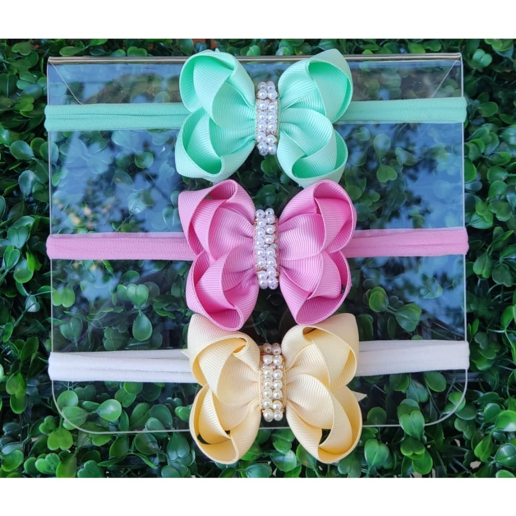 Kit 5 Laço de Cabelo Infantil meia de Seda (0 á 2 Anos)