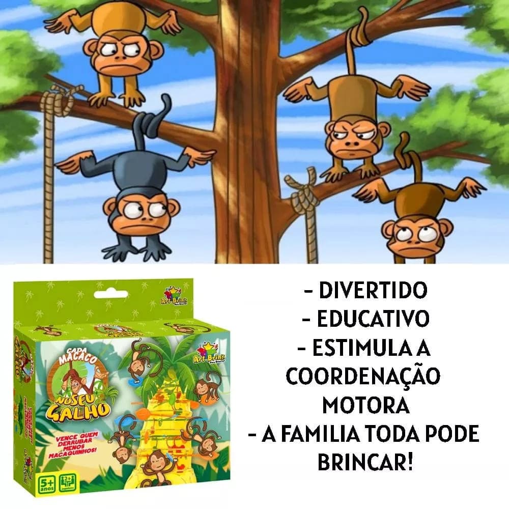 Brinquedo Infantil Jogo Cada Macaco No Seu Galho Pula Macaco