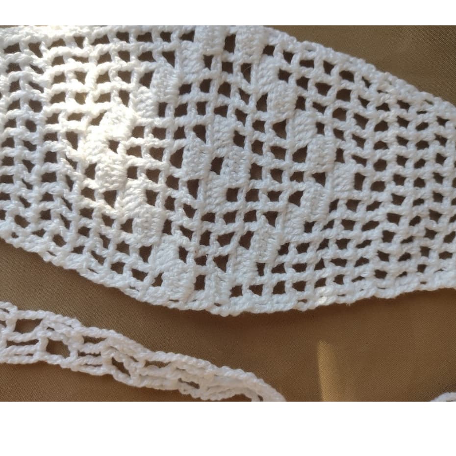 Faixa de Cabelo / Turbante / Headband Umbanda Candomblé Crochê Branco