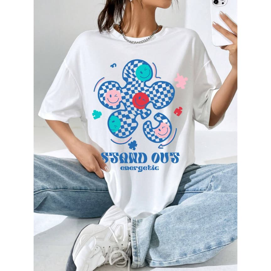 Camiseta Coração Tonto Feminina Oversized Style