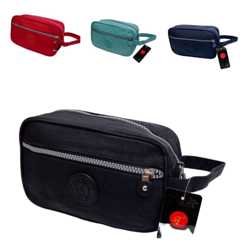 Necessaire Bolsa de Mão Viagem 2 Divisórias Maquiagem Acessórios Compacta Portátil Organizador Bag
