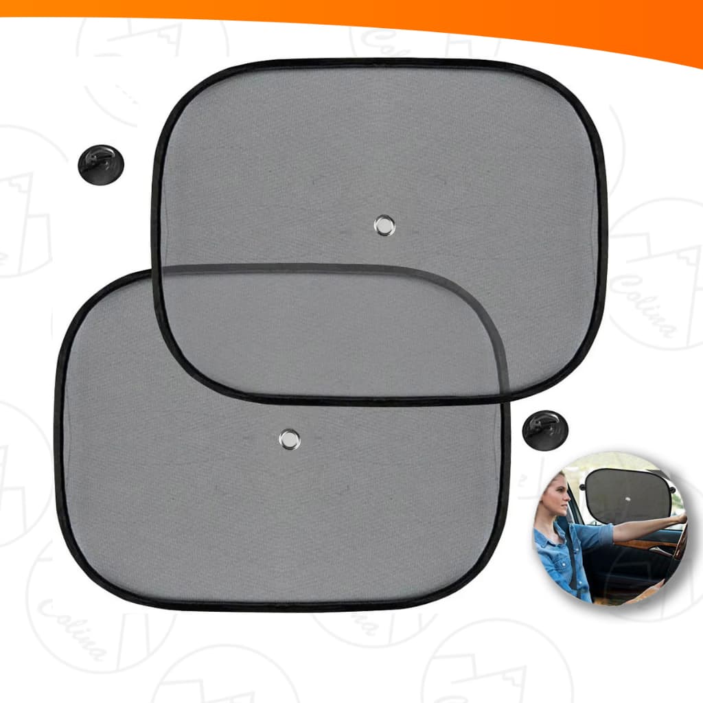 2 Protetor Solar lateral para carro 44x37cm com ventosa
