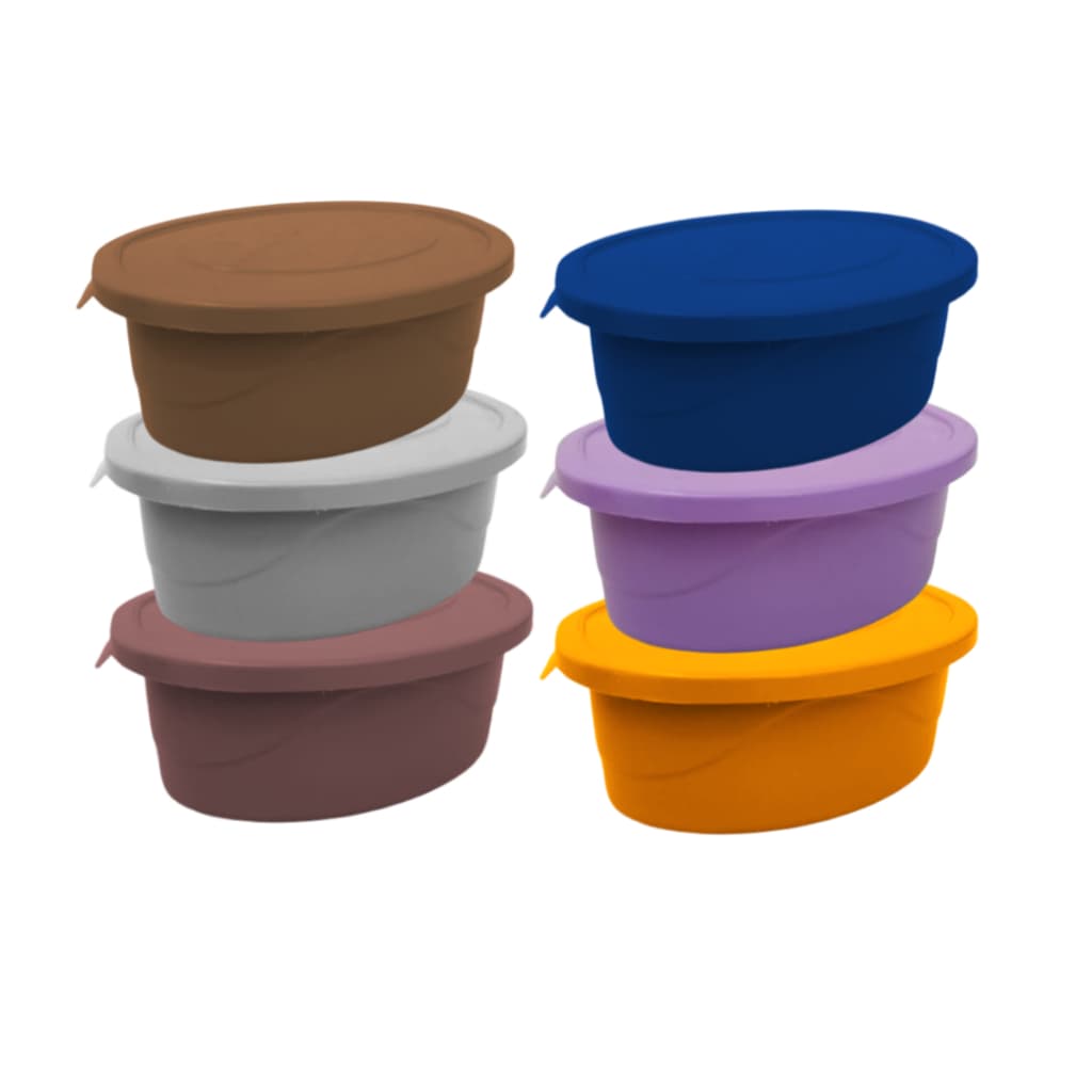 20 Potes Plástico 400ml Oval com Tampa Hermética Para alimentos