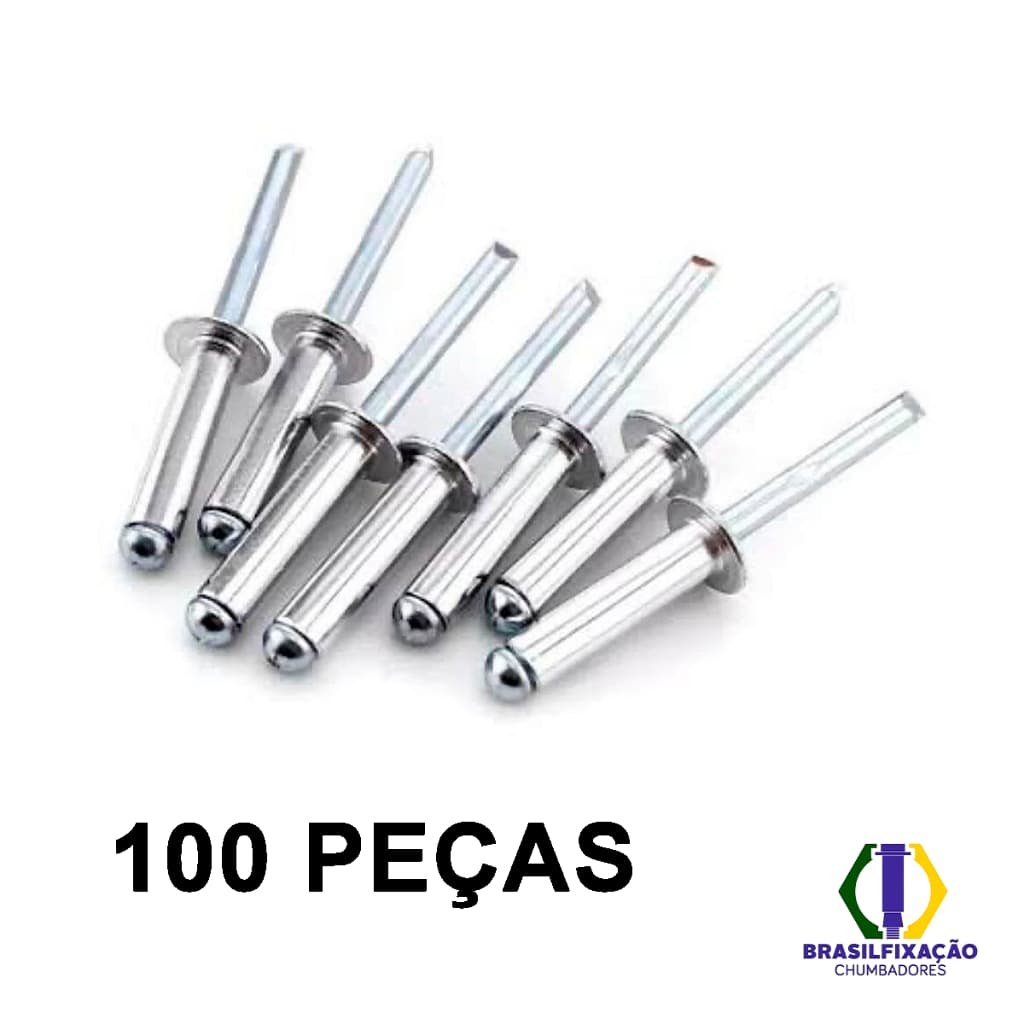 Rebite De Repuxo - Alumínio - 100 Peças