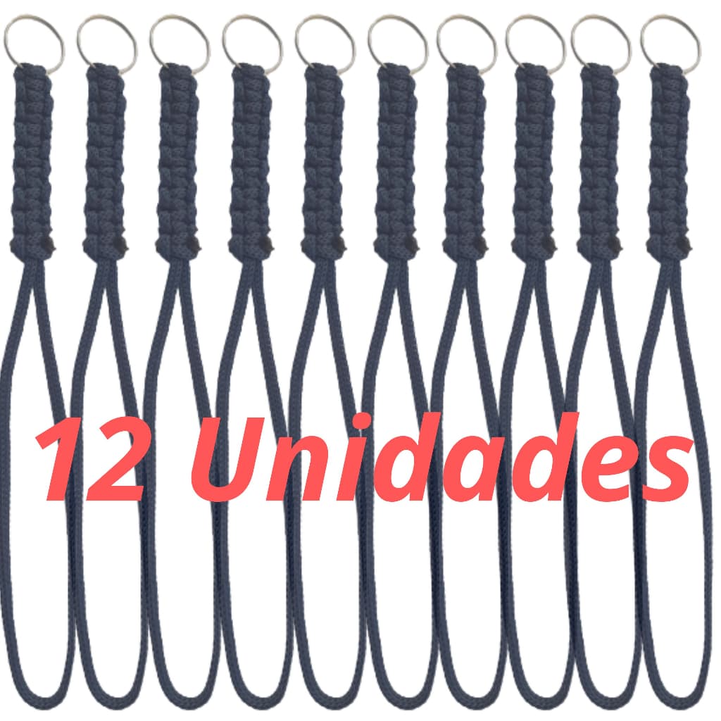 Kit 12 chaveiros de argola para moto e pescoço cordão trançado Artesanal