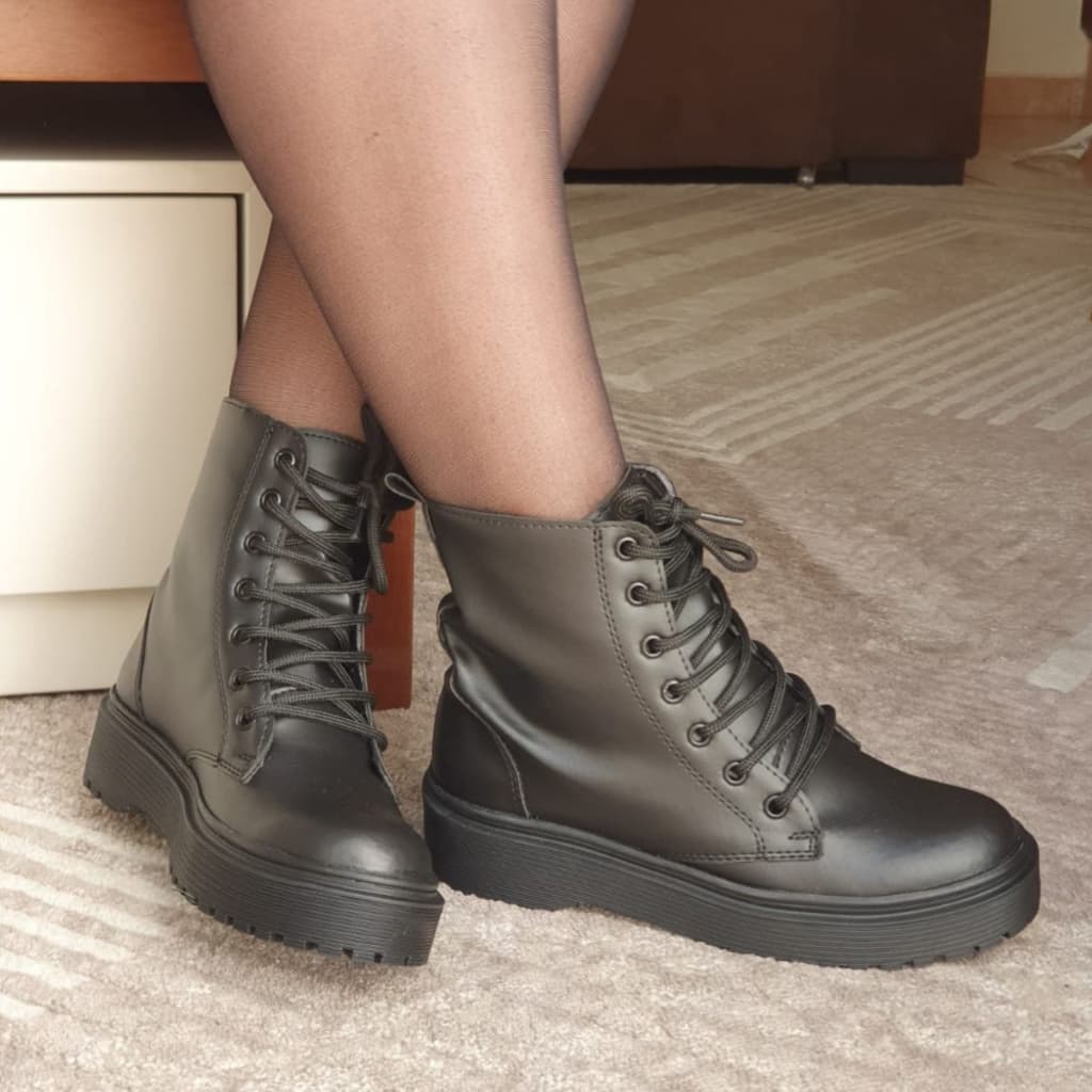 Coturno Feminino Tratorado Bota Feminina .