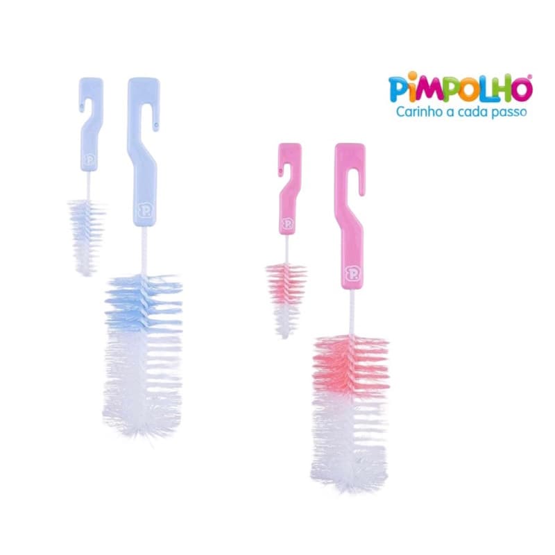 Kit Escovas Para Mamadeira Azul ou Rosa - PIMPOLHO