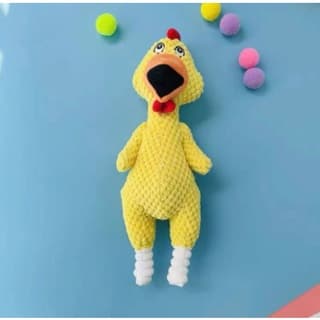Pelúcia Brinquedo de Frango para Cães Mordedor c/ Apito