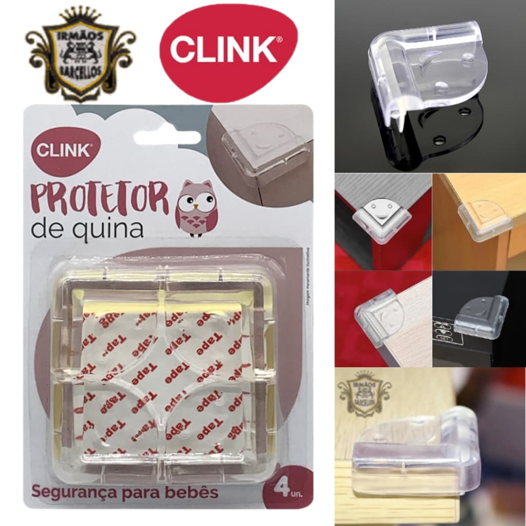 Kit Com 4 Protetores De Quina Em Silicone Autocolante - Protetor De Silicone Para Móveis Mesa Bordas e Cantos - Utilidades Clink