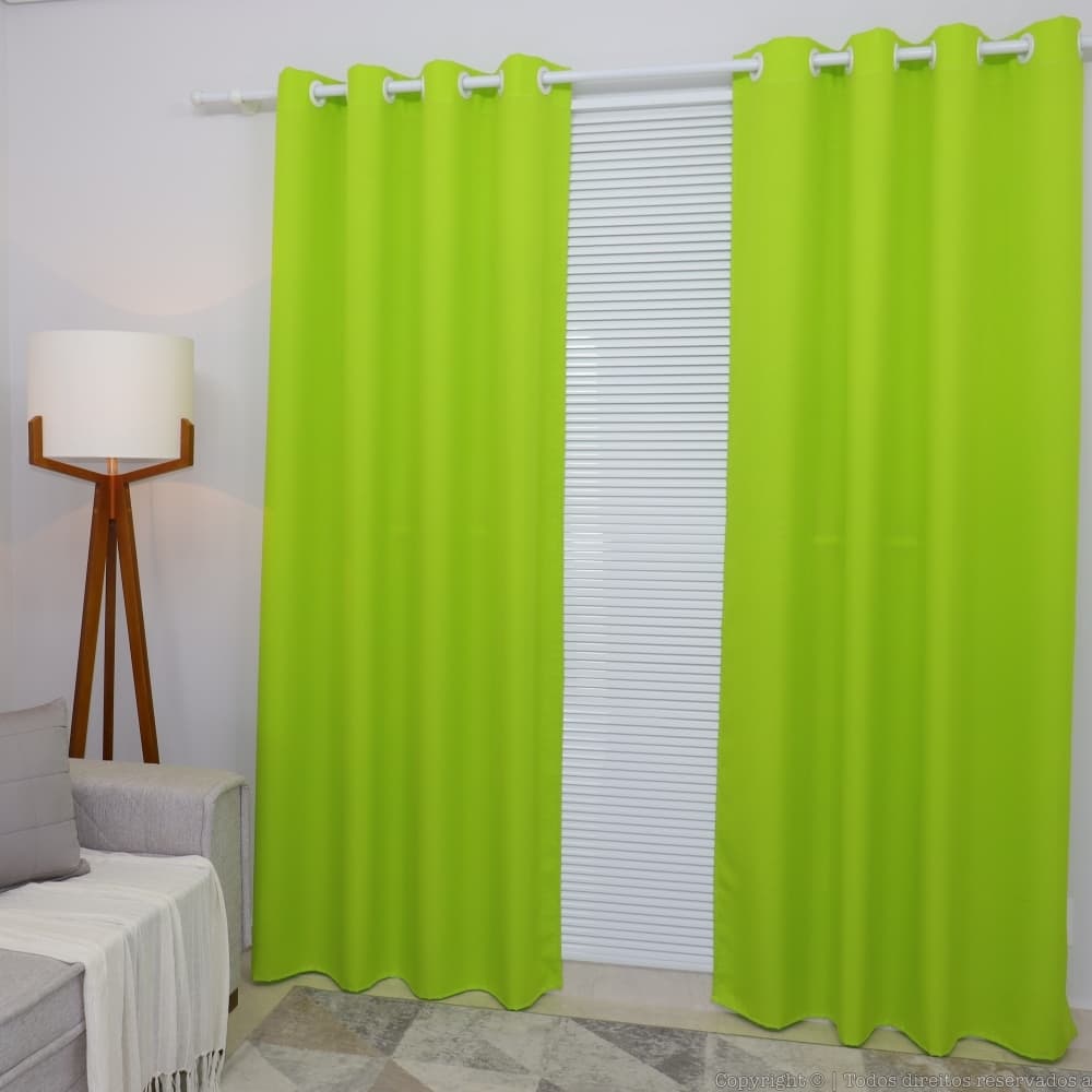 Cortina Lana Verde-pistache Oxford 300x250 Para Sala/Quarto