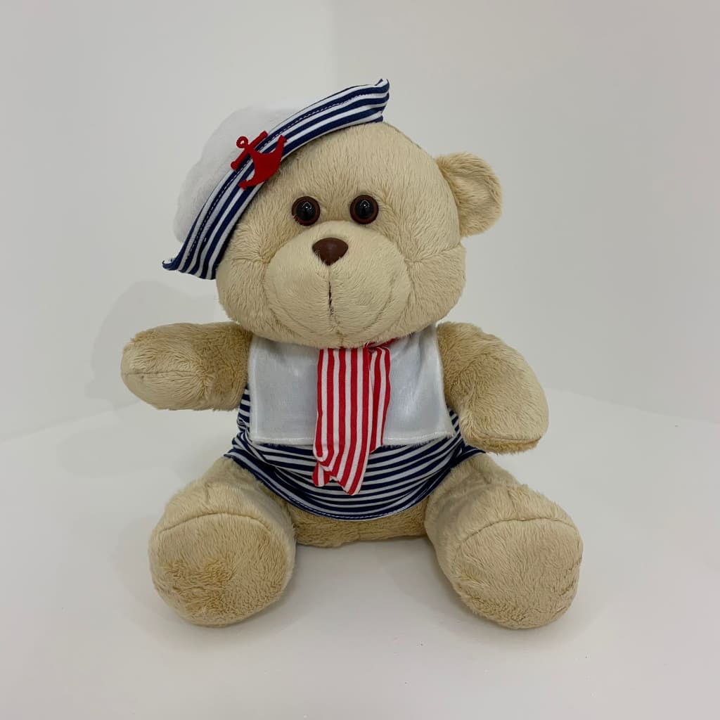 Urso De Pelúcia Marinheiro 32cm Sentado