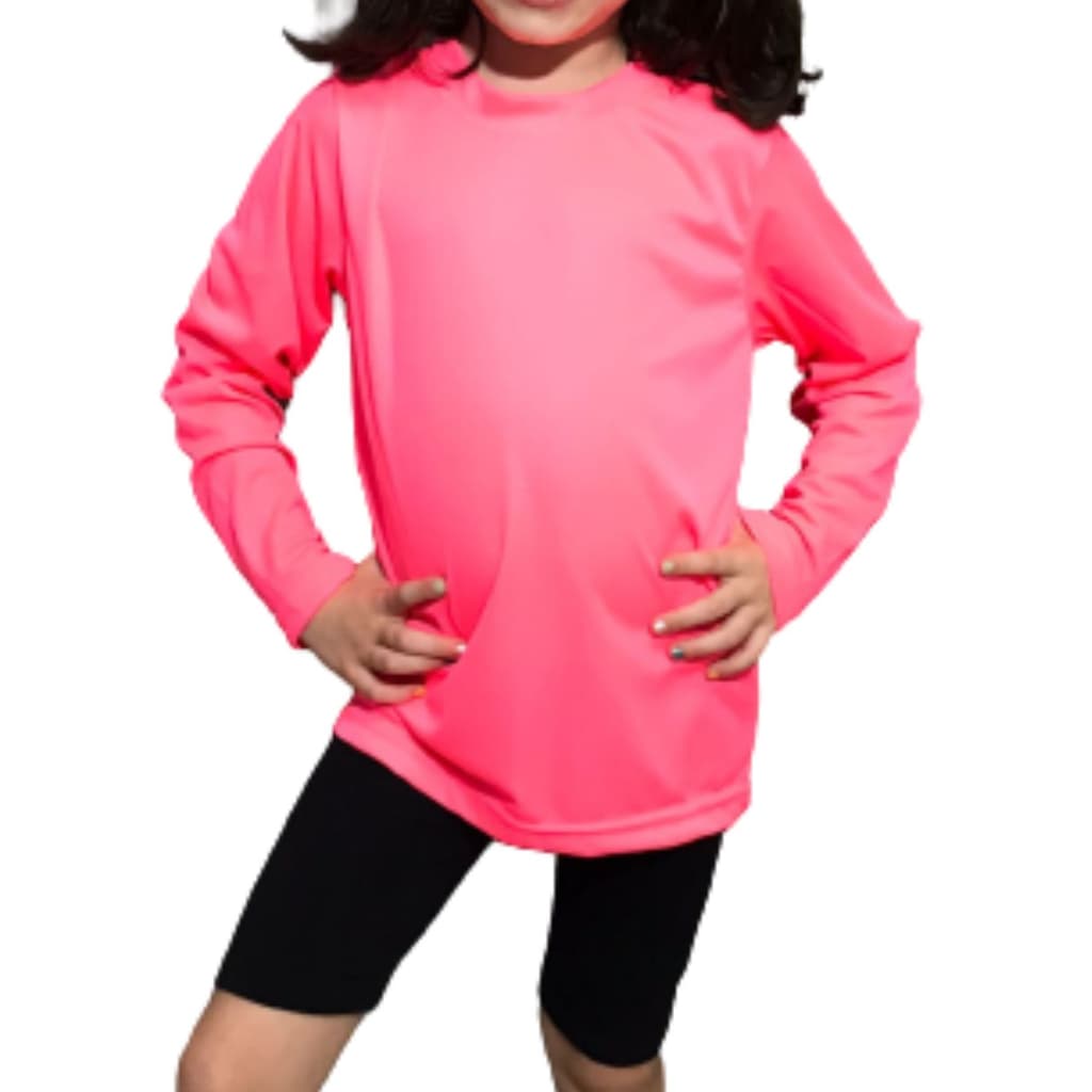 Camiseta Infantil Proteção Solar EV35+ Dry Fit Manga Longa Piscina Praia Unissex Blusa Infantil