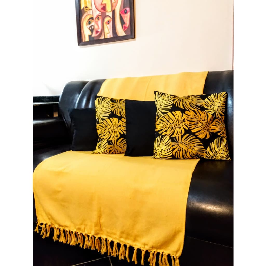 Manta De Sofá Retrátil 2,40 X 1,80 Gigante Tipo Capa Algodão Amarelo