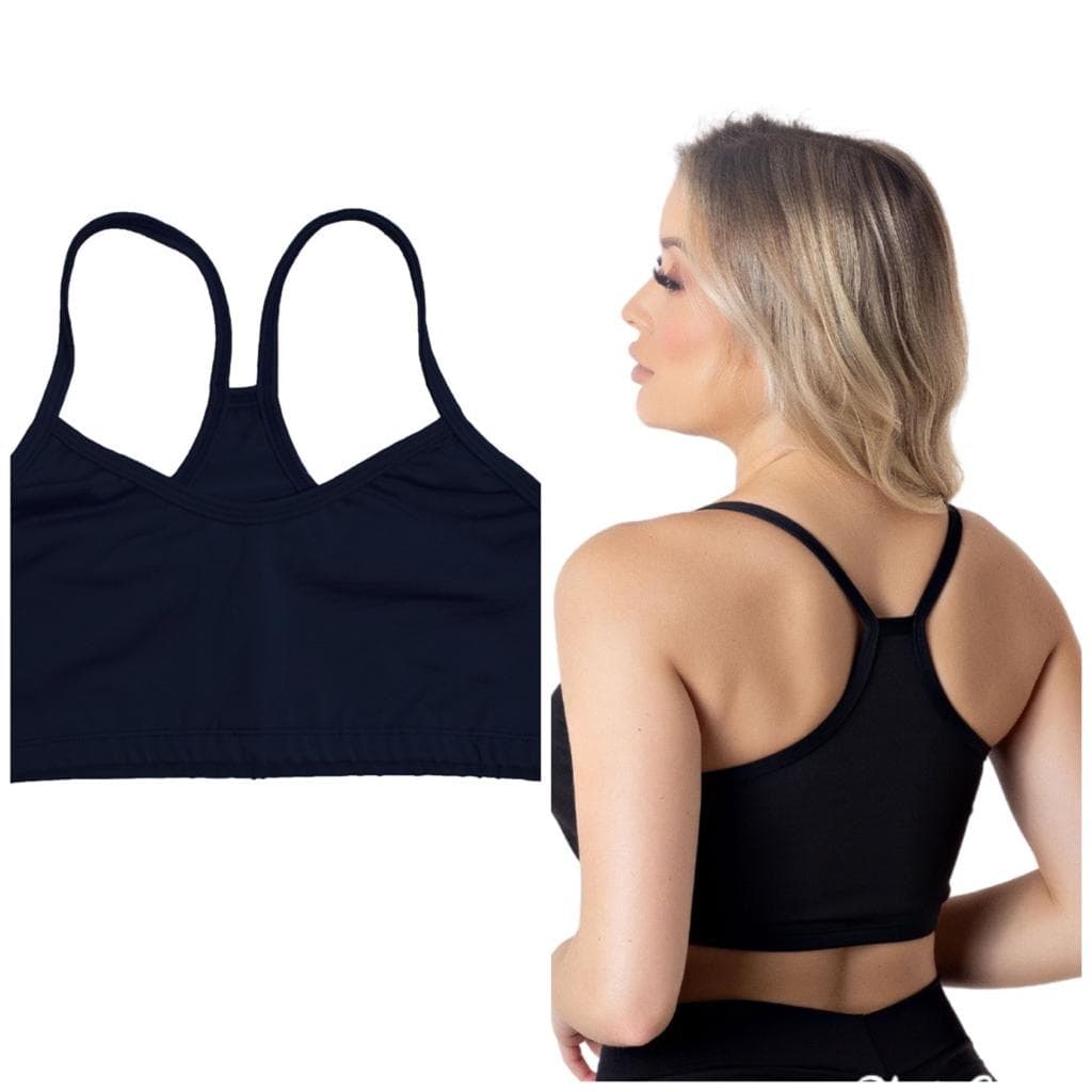 Cropped Fitness Feminino para Malhar Moda Academia nadador sem bojo