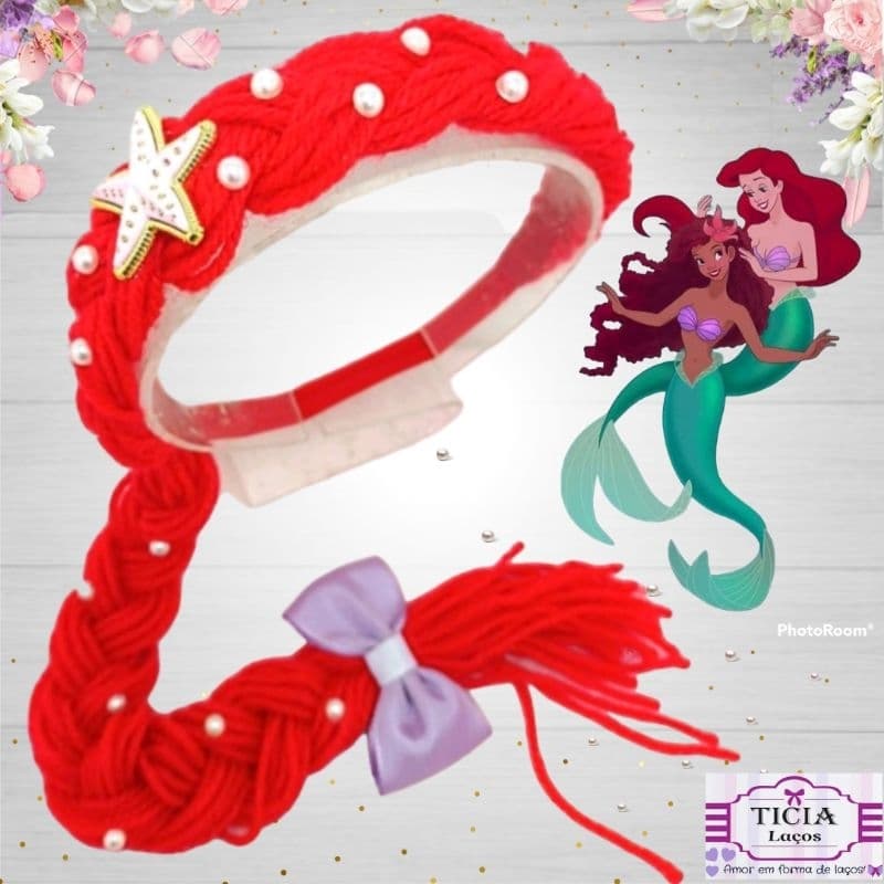 Faixinha da Ariel/ faixinha de bebe da Ariel/ Tiara de sereia para bebe