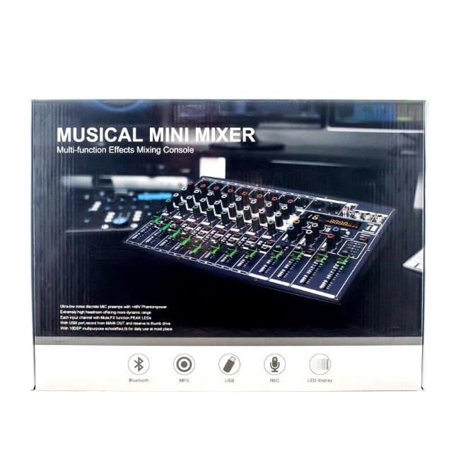 Mixer boxx BX8 Mesa de Som 8 Canais para Lives e Gravações Interface Plug and Play para Smartphones