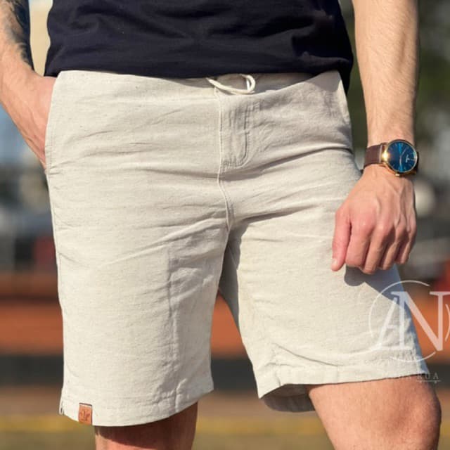BERMUDA MAURICINHO DE LINHO SHORTS MASCULINO VÁRIAS CORES