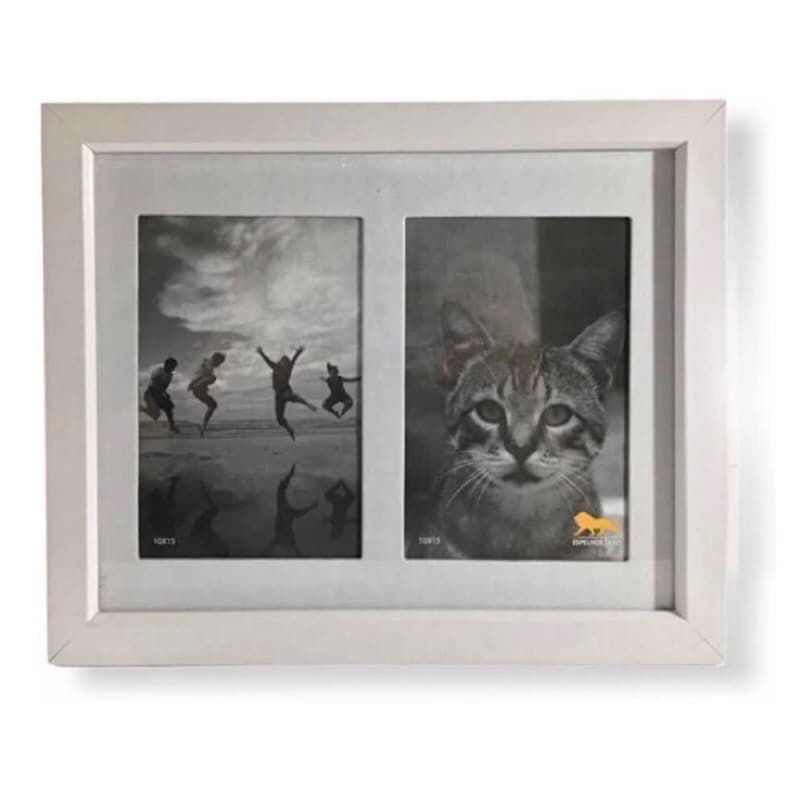 Porta Retrato Para Duas Fotos Duplo 10x15 Para Decoracao Bonito Suporte Para Parede ou Mesa