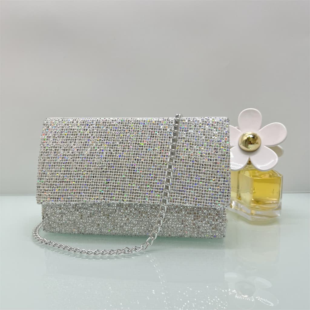 Juzia Bolsas Bolsa de festa glitter quadrada costurada xadrez feminina bolsa baguette caixinha tiracolo transversal com alça corrente cadeia