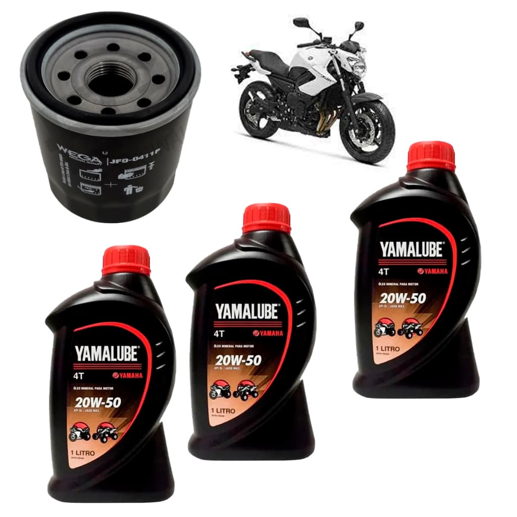 Kit Troca Oleo 3l Yamalub 20w50 + 1 Filtro Óleo Xj6
