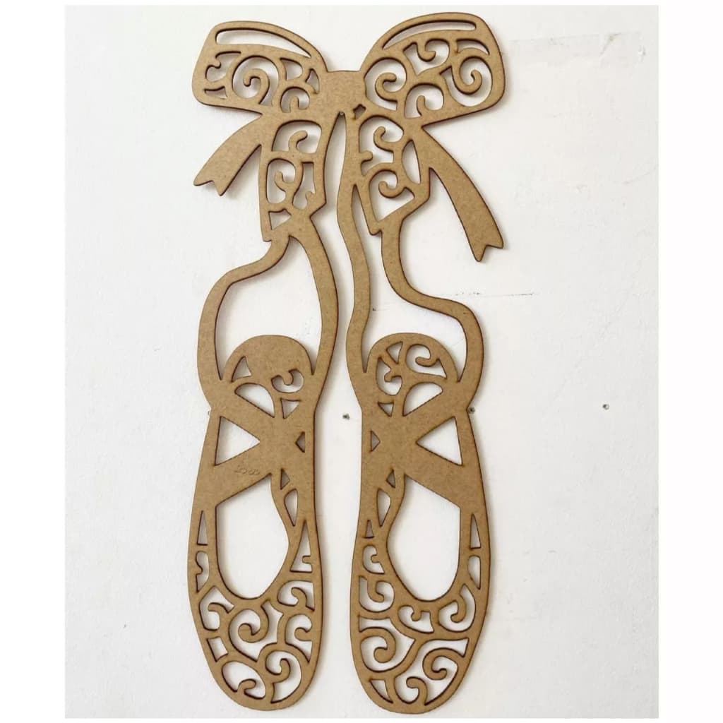 Sapatilha Bailarina 3d Decoração Parede Porta Madeira Mdf 60cm