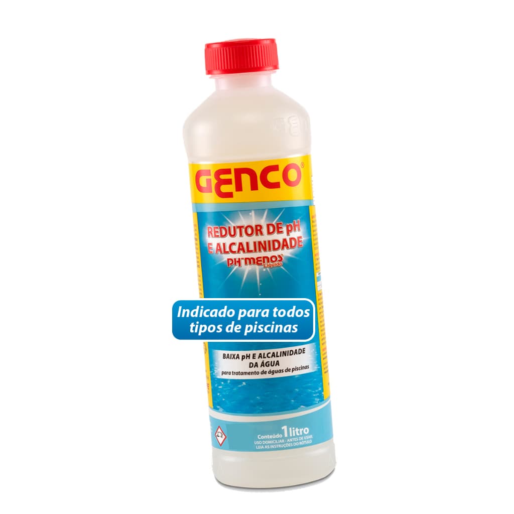Redutor de Ph Para Piscina Líquido Genco Ph Menos 1 Litro
