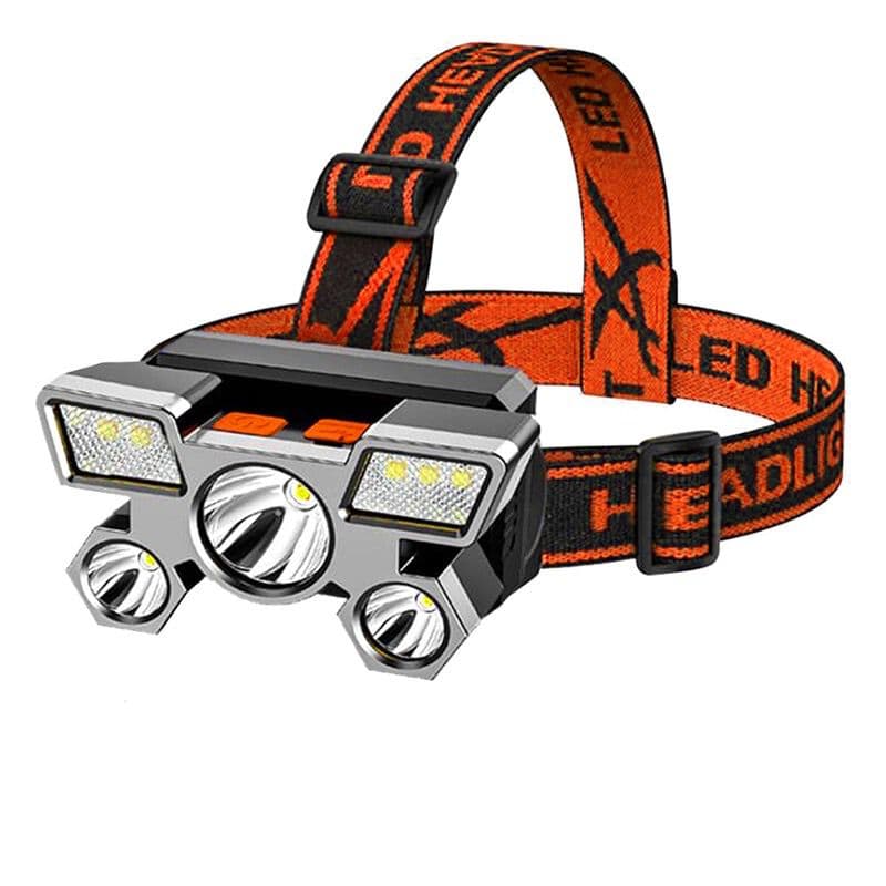 Lanterna De Cabeça 5 Leds Recarregavel Super Forte Potente