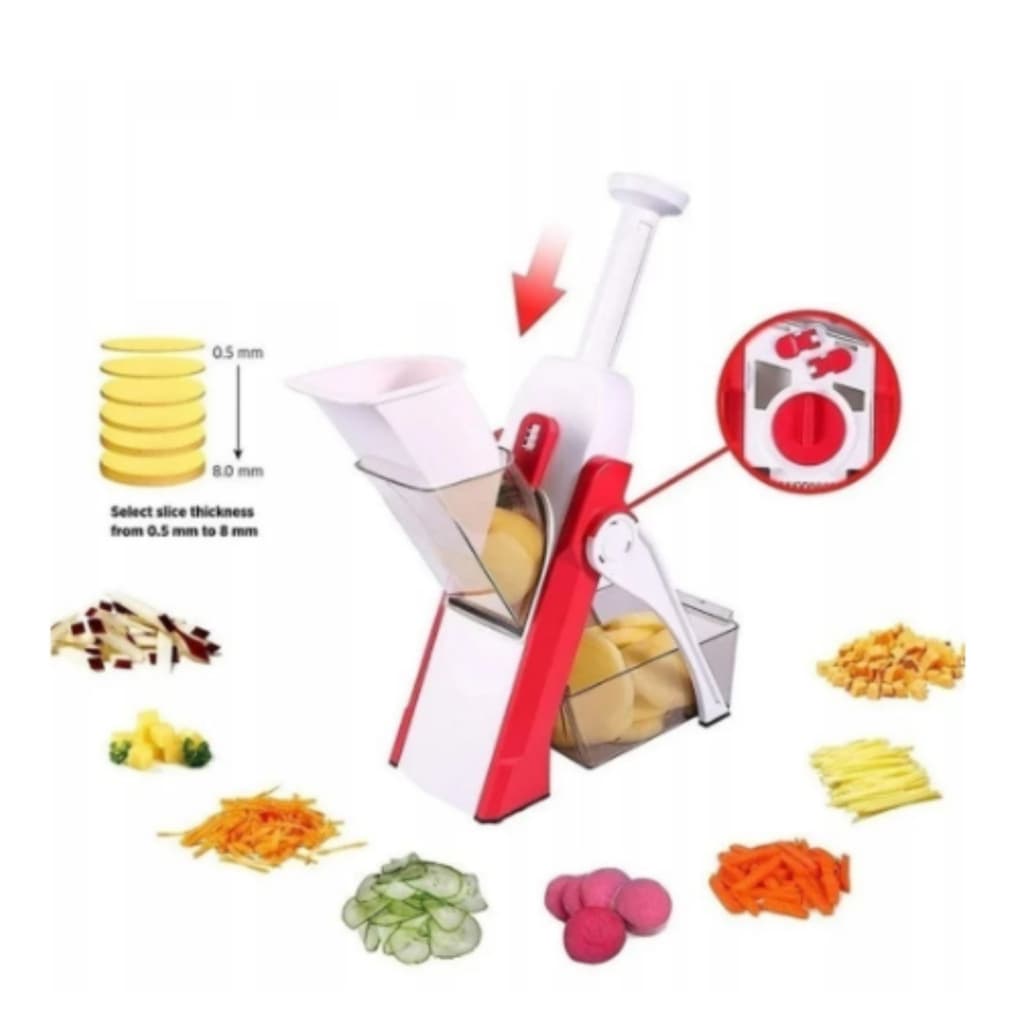 Cortador, Fatiador, Ralador de Legumes e Alimentos Com Ajuste de Espessura Brava Spring Slicer