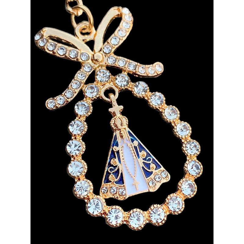Chaveiros Católicos Nossa senhora Aparecida Com Pedinhas Strass Lembrancinha Pronta Entrega