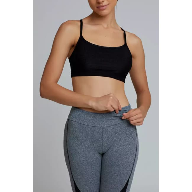 Top Alça Fina Forrado Microfibra Fitness Yoga Academia Caminhada Topper Sutiã Soutien Sutian