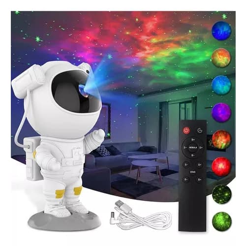 Luminária Galáxia Projetor De Luz Astronauta Multi Efeitos Com Controle Remoto 360º (diversos modelos)