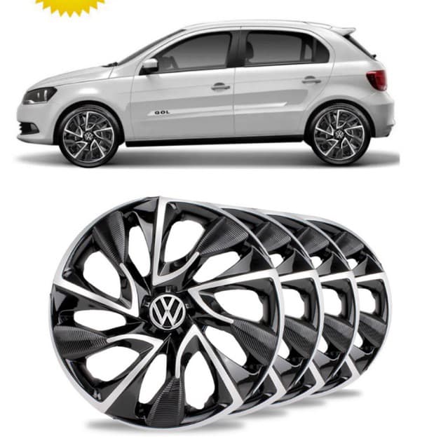 Jogo Kit 4 Calota Vw Ds4 Aro 13/14/15 Vw Gol G2 G3 G4 G5 G6