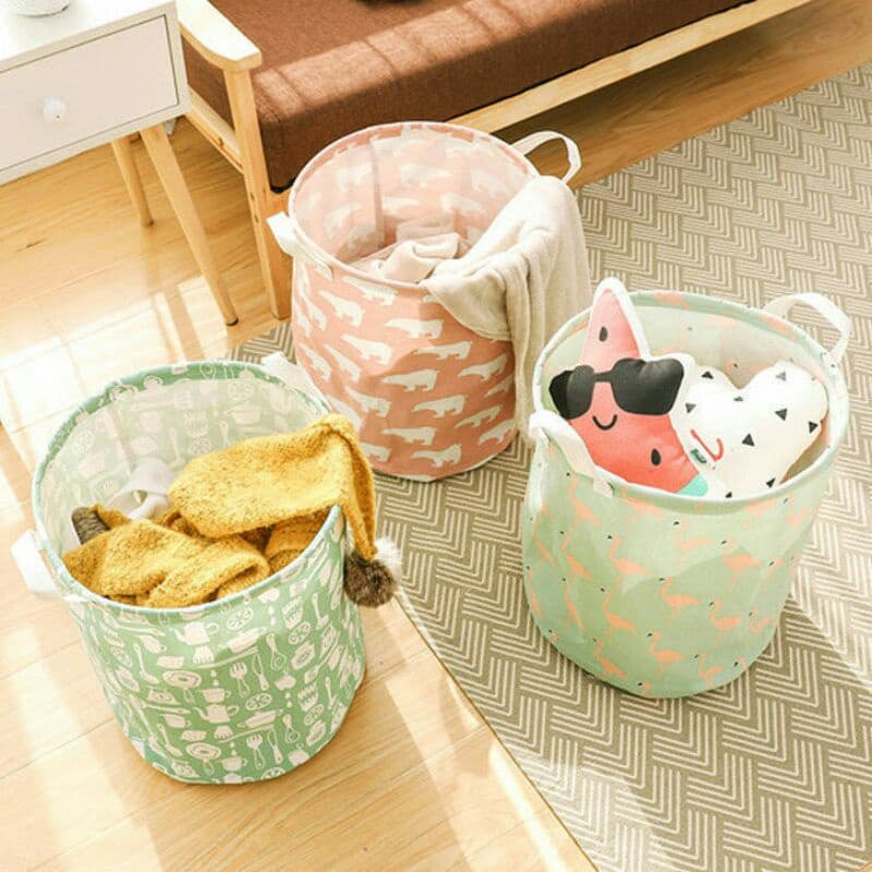 Cesto Organizador Brinquedos Roupa Suja 60 Litros Dobrável 123Útil Multiuso Saco Quarto Banheiro