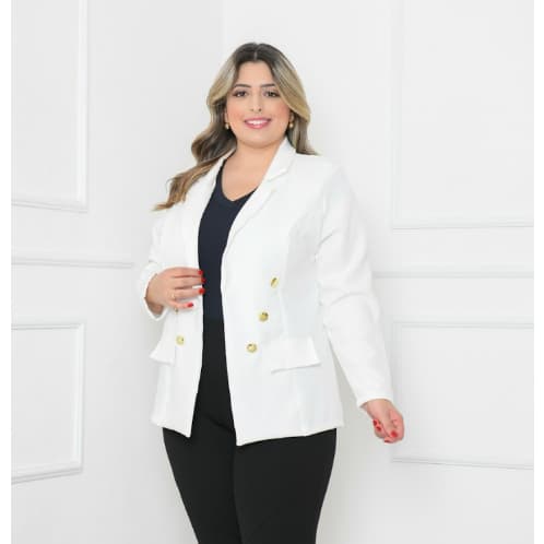 Blazer Alfaiataria Plus Size G1G2 G3 Feminino Casaco Social Com Botão