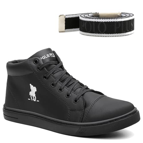 Ki Tênis Cano Alto Botinha + Cinto Polo Plus Original